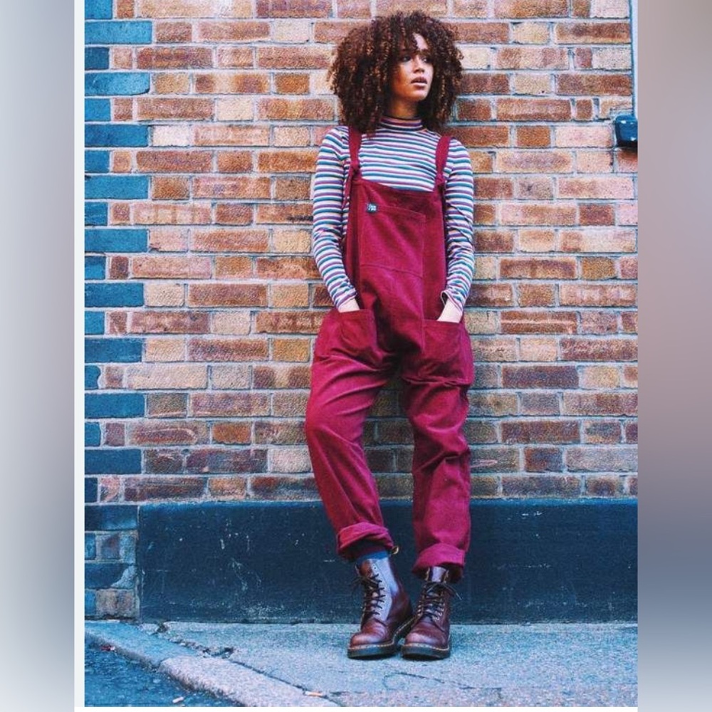 Lucy & Yak Original Cotton Dungarees burgundy maroon